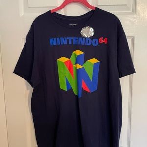 Nintendo brand new T Shirt size L color is a very dark blue